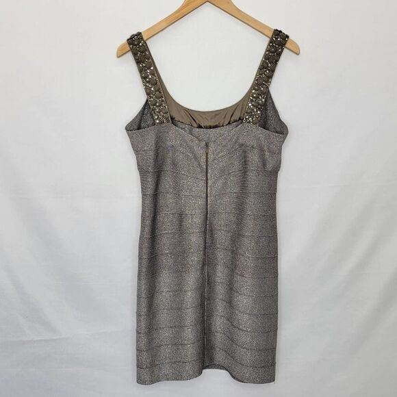 𝅺carmen MARC VALVO Bandage Embellished Dress bodycon Cocktail formal Size Large - Picture 12 of 14